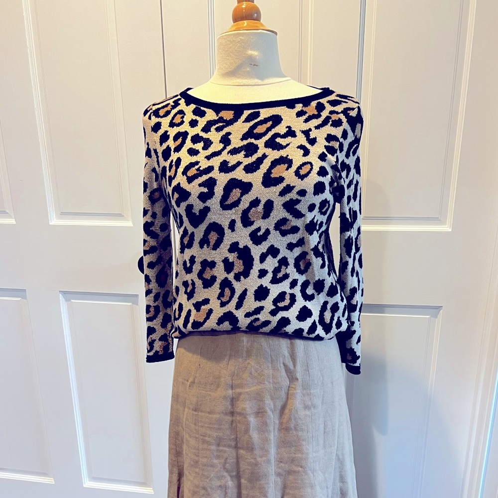 Leopard print sweater top